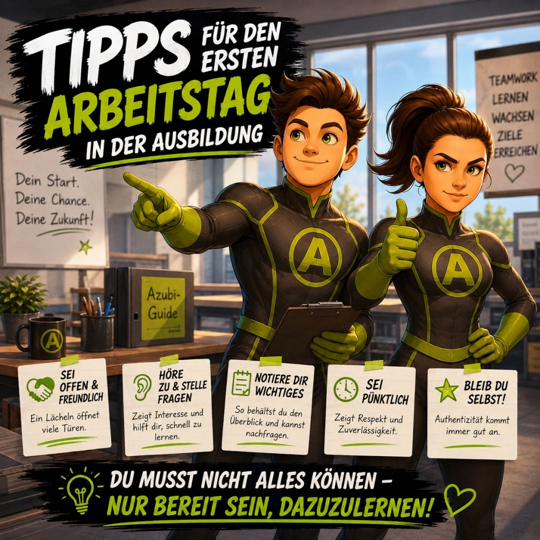 Der erste Arbeitstag in der Ausbildung